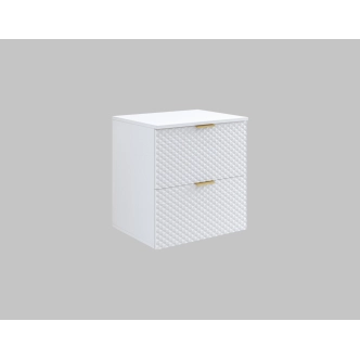 NALLON koupelnová skříňka 2S 60 cm pod umyvadlo, bílá/bílé pyramidky