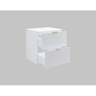 NALLON koupelnová skříňka 2S 60 cm pod umyvadlo, bílá/bílé pyramidky