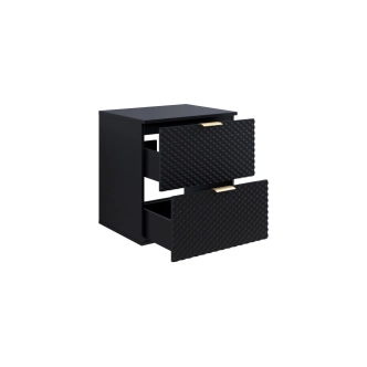 NALLON koupelnová skříňka 2S 60 cm pod umyvadlo, černý onyx/černé pyramidky