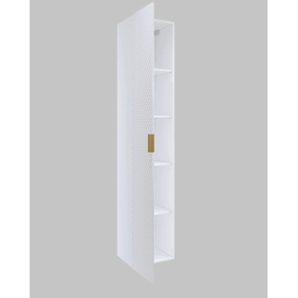 NALLON koupelnová vysoká skříňka 1D, bílá/bílé pyramidky