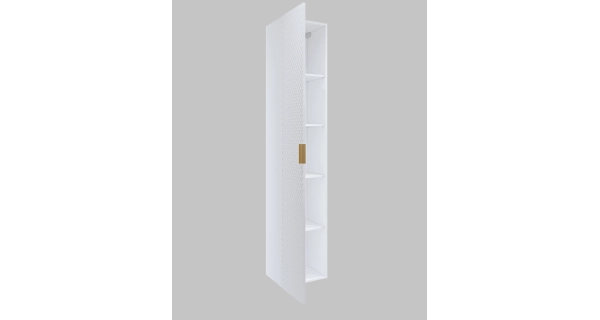 NALLON koupelnová vysoká skříňka 1D, bílá/bílé pyramidky