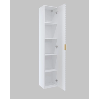 NALLON koupelnová vysoká skříňka 1D, bílá/bílé pyramidky