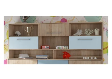 Nástavec k multifunkční posteli CEDUNA, dub sonoma/nebeská