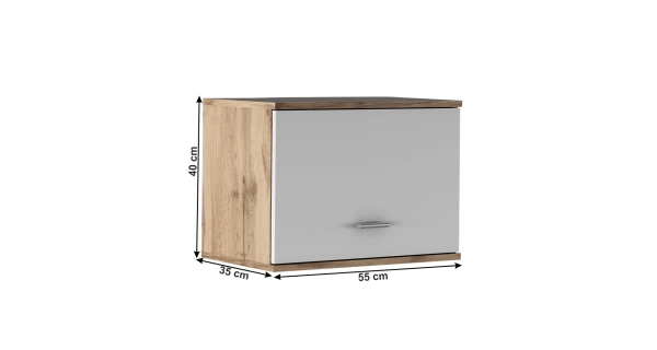 Nástavec LYRIK 1D, dub wotan/bílá