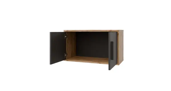 Nástavec na skříň NEJBY GIANNI s dvířky, dub wotan/antracit