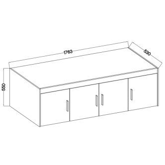 Nástavec na skříň TEKEN 4D, dub lefkas