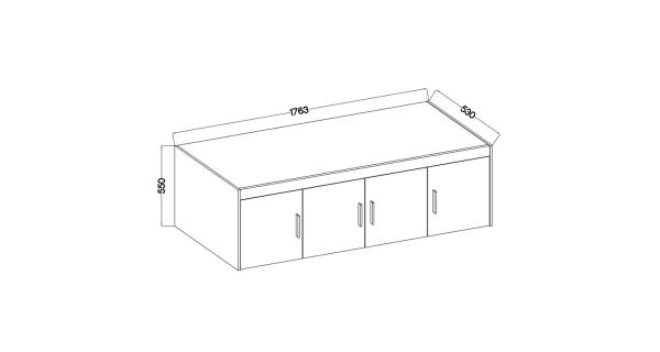 Nástavec na skříň TEKEN 4D, dub lefkas