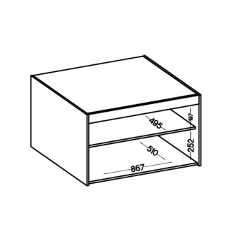 Nástavec na skříň TEKEN, bílá