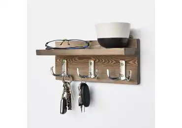 Nástěnná police ABBIE, vlašský ořech