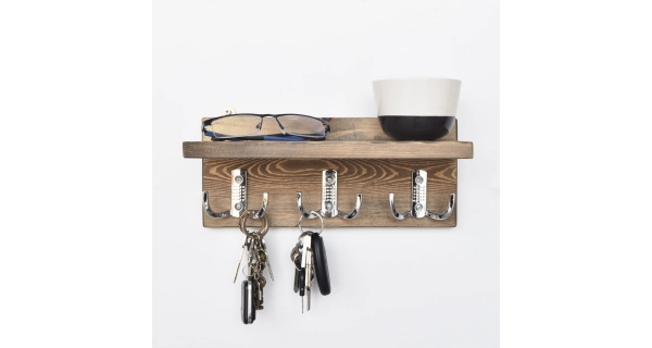 Nástěnná police ABBIE, vlašský ořech