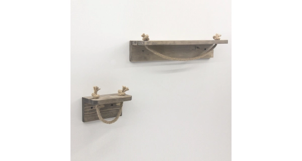 Nástěnná police ACTOR - 2 kusy, vlašský ořech