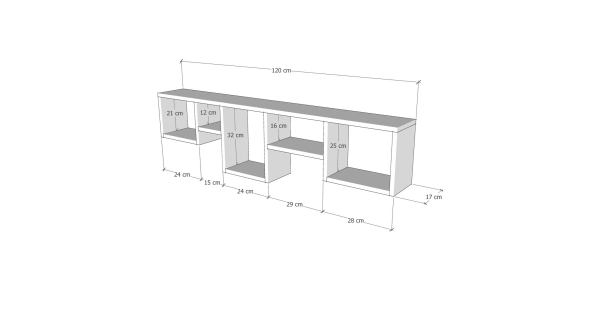 Nástěnná police AFRICUS, bílá