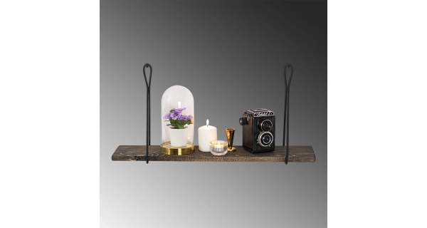 Nástěnná police AFRODITA, černá/tmavý ořech