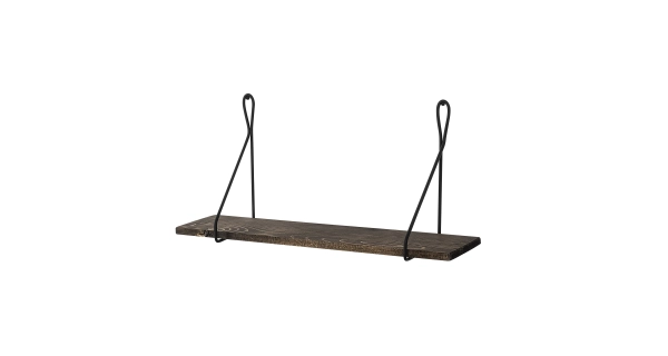 Nástěnná police AFRODITA, černá/tmavý ořech