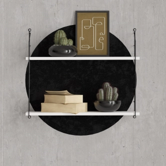 Nástěnná police AIDA 2, bílá