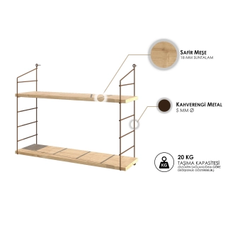 Nástěnná police AIDA 2, dub