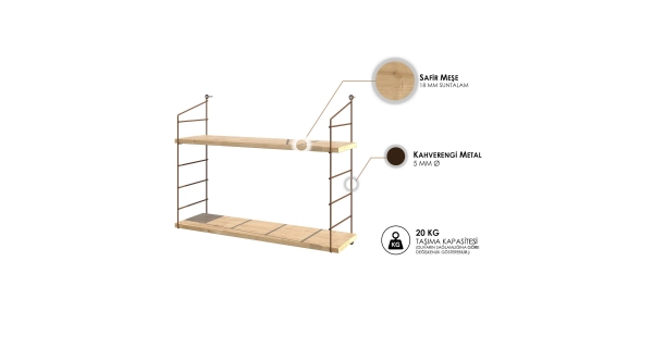 Nástěnná police AIDA 2, dub