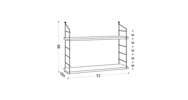 Nástěnná police AIDA 2, zářivá bílá