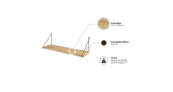 Nástěnná police AIDA, dub