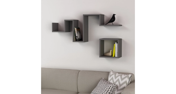 Nástěnná police ASTA, antracit