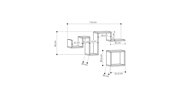 Nástěnná police ASTA, dub