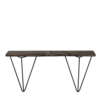 Nástěnná police AURÉLIE, černá/tmavý ořech