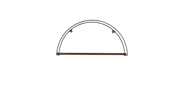 Nástěnná police BALDWIN, černá/vlašský ořech