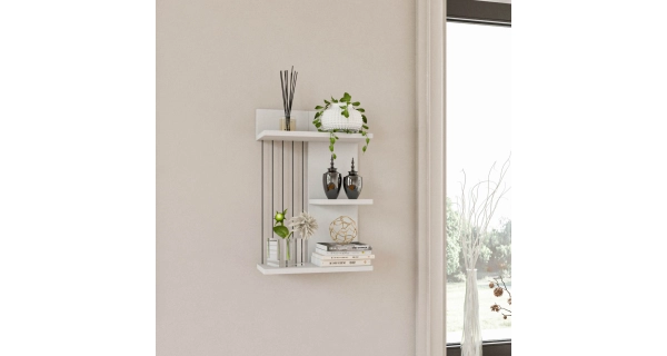 Nástěnná police BASIL, bílá