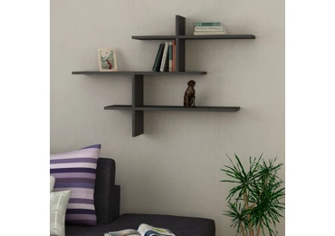 Nástěnná police BELINDA, antracit