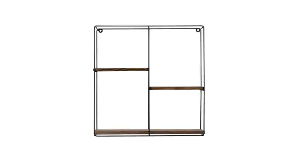 Nástěnná police BENELUX, černá/vlašský ořech