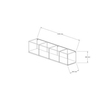 Nástěnná police BRAVIA, vlašský ořech/černá