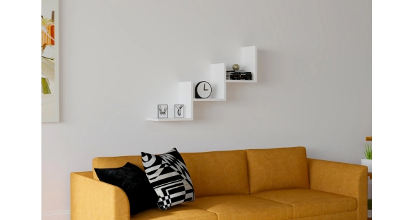 Nástěnná police BREMA, bílá