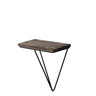 Nástěnná police CAMONIX, černá/tmavý ořech