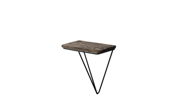 Nástěnná police CAMONIX, černá/tmavý ořech