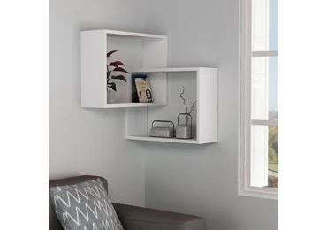 Nástěnná police CLAUDIA, bílá