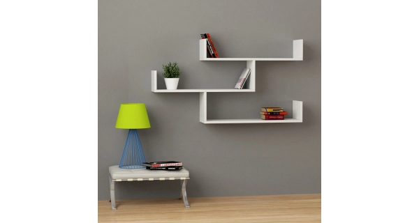 Nástěnná police DANICA, bílá