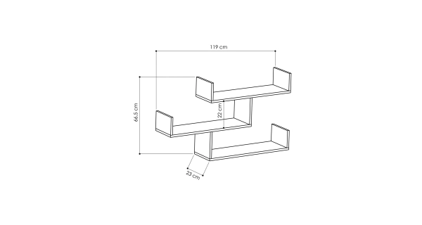 Nástěnná police DANICA, bílá