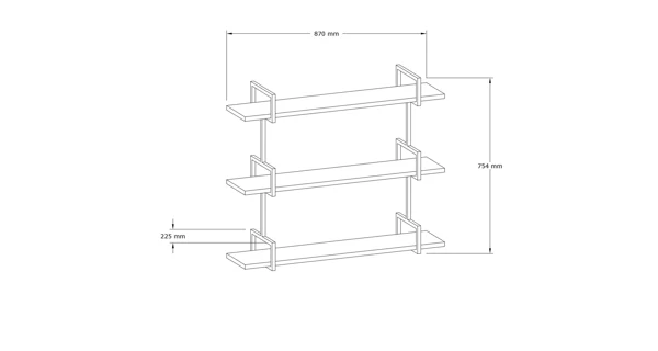 Nástěnná police DAROLT, vlašský ořech
