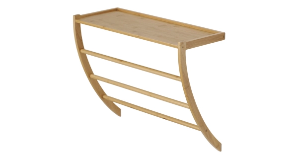 Nástěnná police PONQUINHAL, masiv bambus přírodní odstín