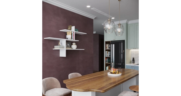 Nástěnná police VORFIR, bílá