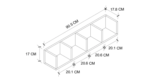 Nástěnná polička GREDO, bílá