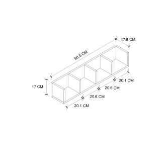 Nástěnná polička GREDO, ořech