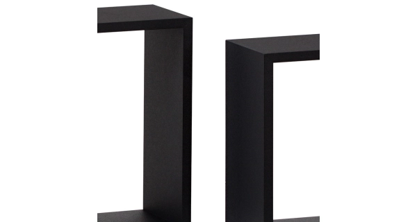 Nástěnné poličky VICENTE, sada 3 ks, matná černá