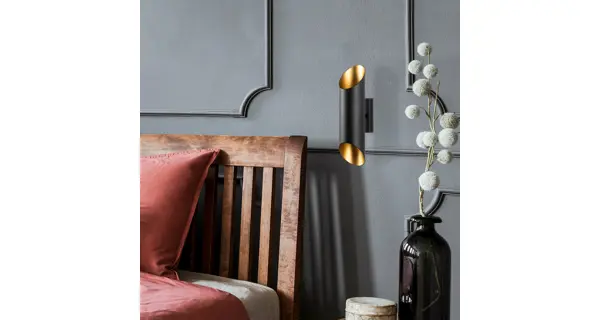 Nástěnné svítidlo FOLSER 2xG9 8x30x12 cm, černá/zlatá