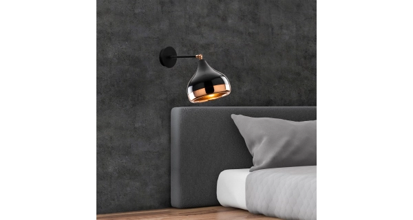 Nástěnné svítidlo GRAVER 1xE27 17x25x28 cm, černá/měděná