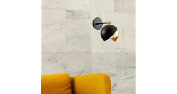 Nástěnné svítidlo HELDAL 1xE27 20x26x25 cm, černá/zlatá