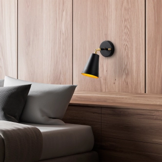 Nástěnné svítidlo KALNOR 1xE27 10x21x26 cm, černá/zlatá