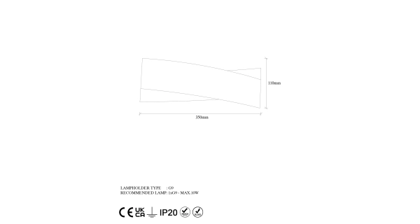Nástěnné svítidlo VALVER 1xG9 35x11x10 cm, černá