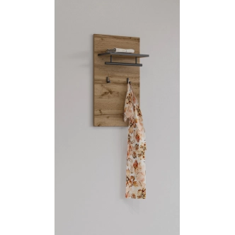 Nástěnný věšák BONIFACIO, dub wotan/černá