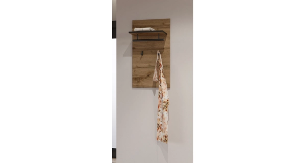 Nástěnný věšák BONIFACIO, dub wotan/černá